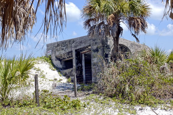 Building at edge of beach