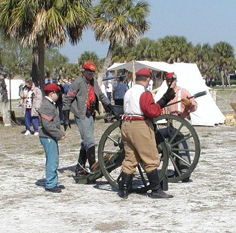 Preparing the cannon for firing